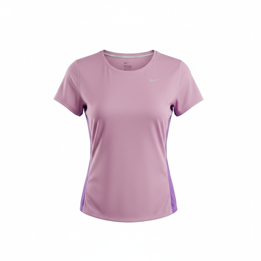Nike Pink and Purple Fitted Short Sleeve Tee, Size Small